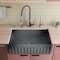 Alfi Brand Concrete Color 33" Reversible Sgl Fireclay Farmhouse Kitchen Sink ABCO3320SB - alternate 6